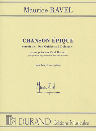 Book cover for Chanson Epique (Original Key)