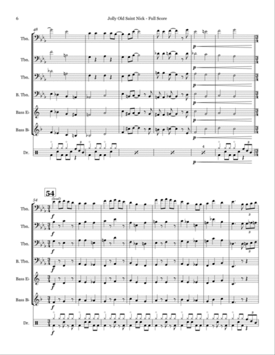 Jolly Old Saint Nick - Trombone Quartet Trombone Quartet scores gallery preview page 6