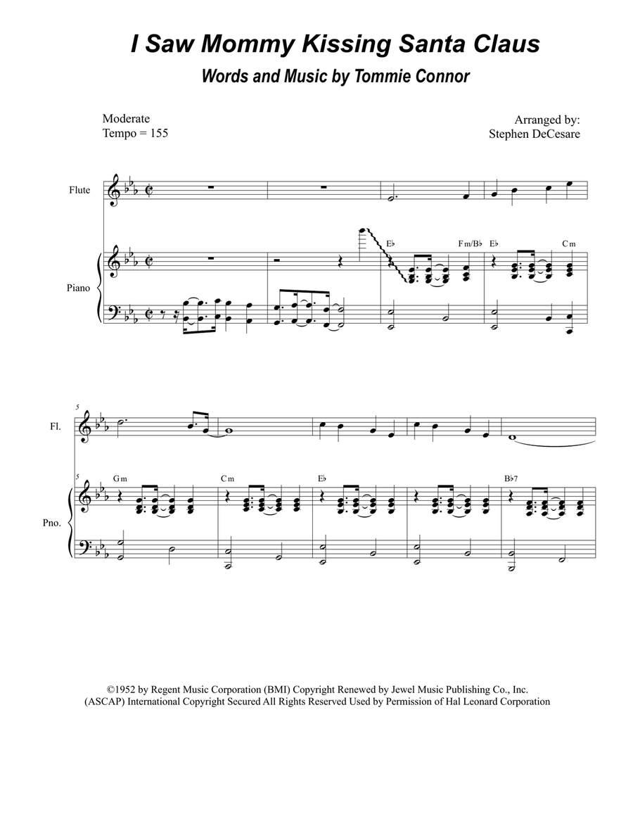 I Saw Mommy Kissing Santa Claus Woodwind Duet scores gallery preview page 1