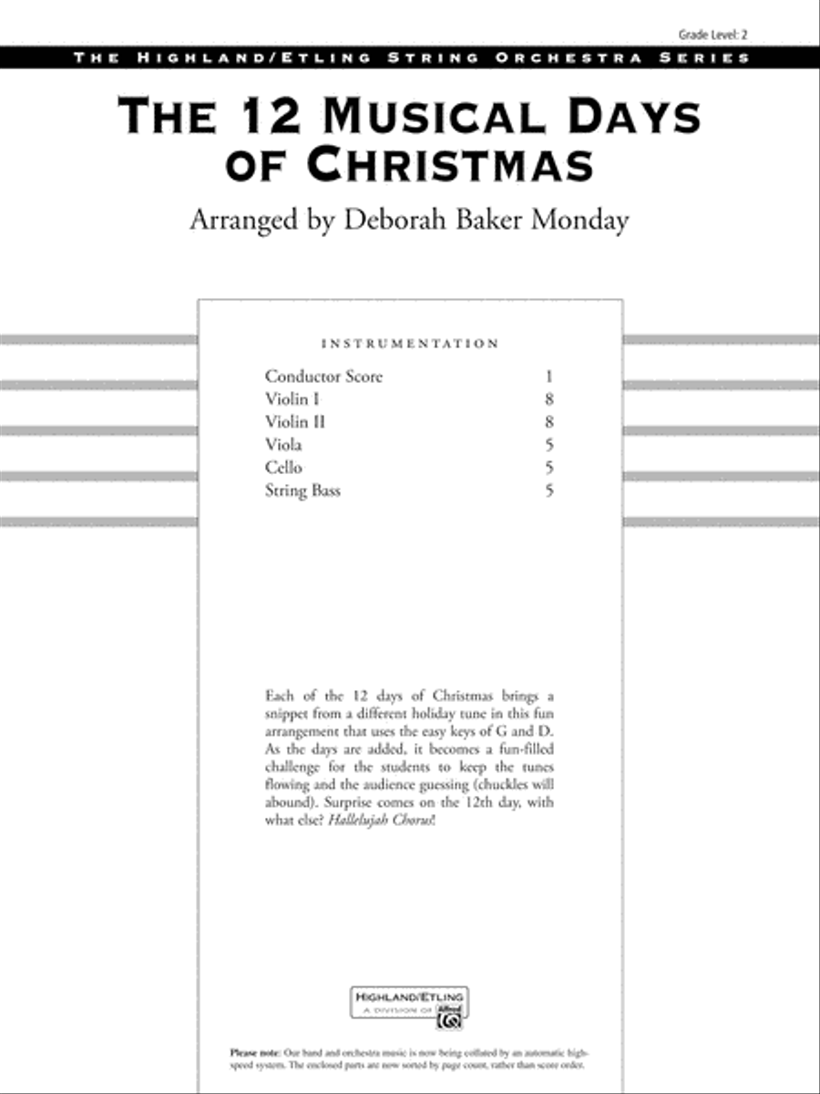 The 12 Musical Days of Christmas: Score String Orchestra scores gallery preview page 1