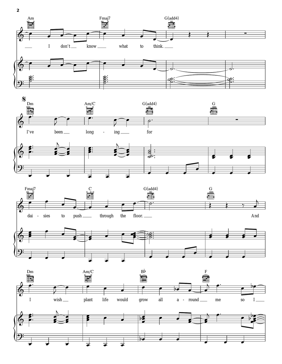 Plant Life Piano, Vocal, Guitar scores gallery preview page 2