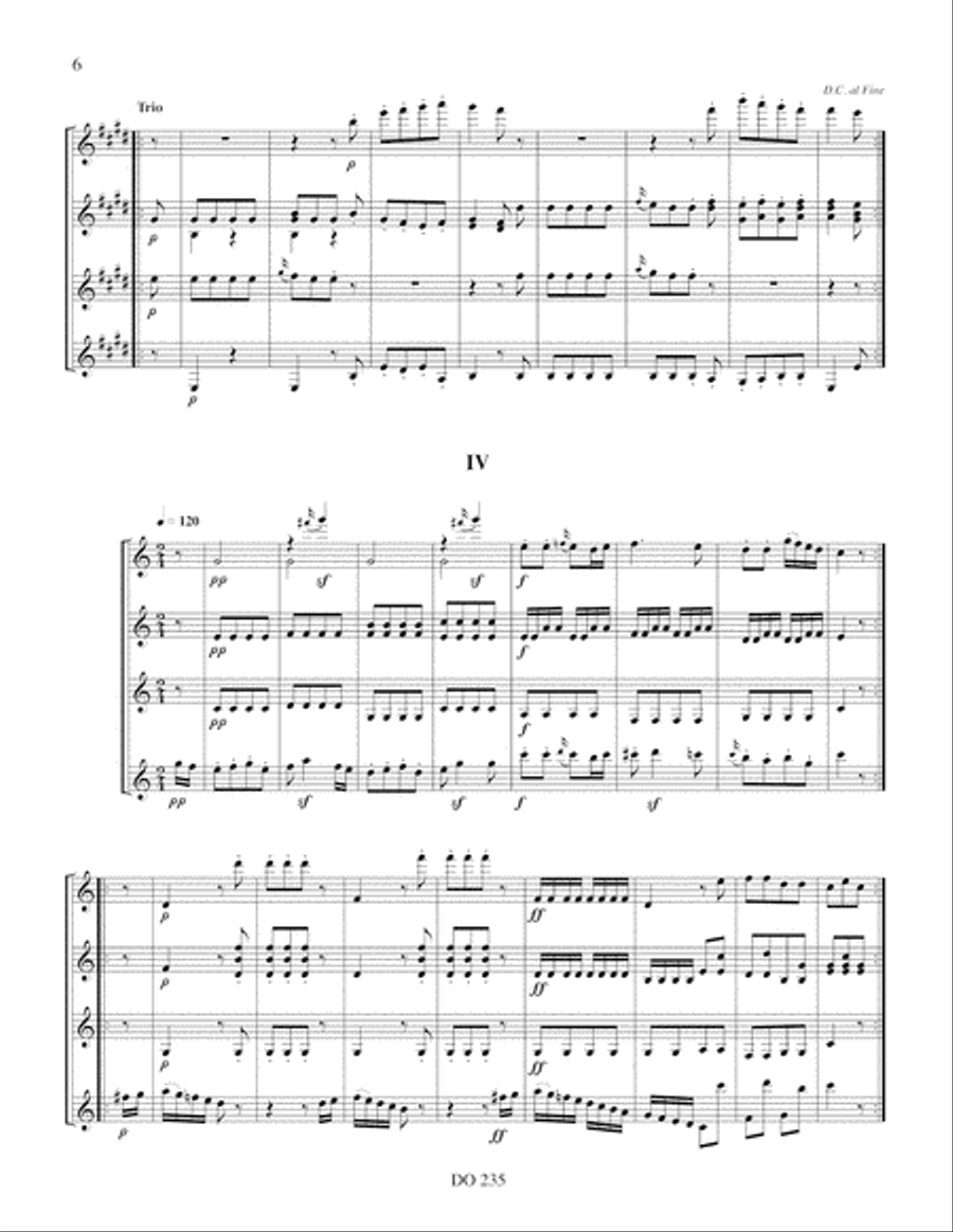 Douze contredanses Guitar Ensemble scores gallery preview page 6