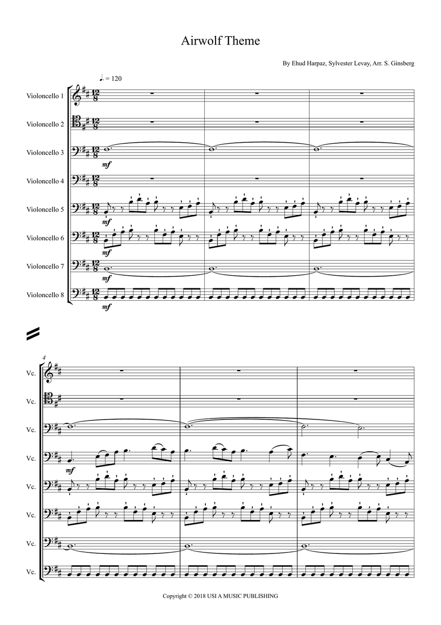 Airwolf Theme String Orchestra scores gallery preview page 1