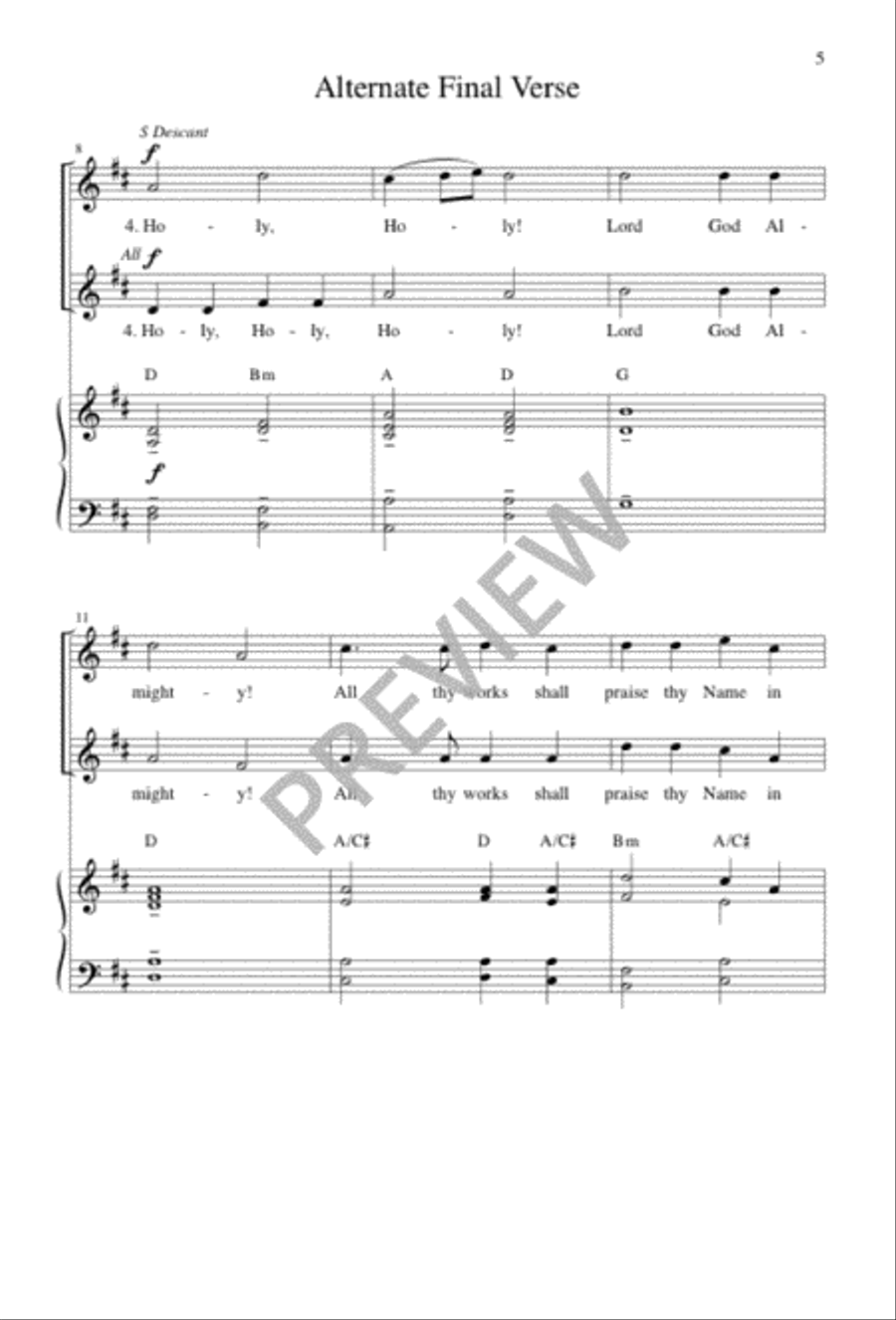 Holy, Holy, Holy! Lord God Almighty! 3-Part scores gallery preview page 6