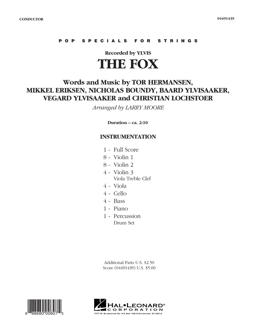 The Fox (What Does the Fox Say?) (arr. Larry Moore) - Conductor Score (Full Score) Orchestra scores gallery preview page 1