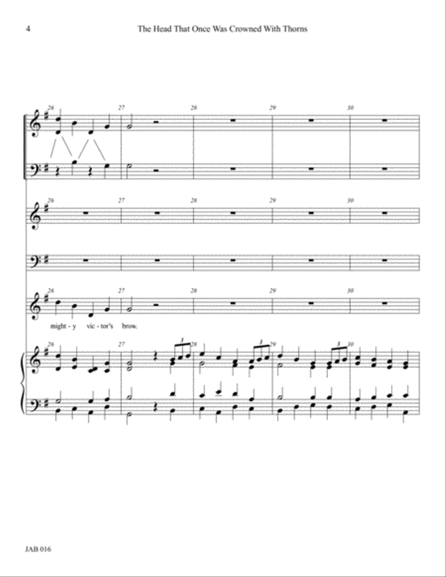 The Head That Once Was Crowned (Full Score) 4-Part scores gallery preview page 4