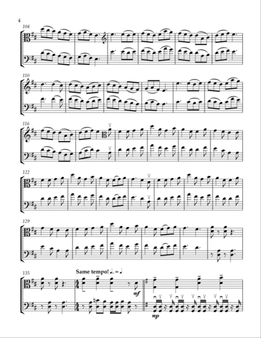 I Saw Three Ships - Traditional Tune Medley String Duet scores gallery preview page 5