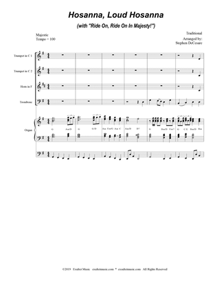 Hosanna, Loud Hosanna (with "Ride On, Ride On In Majesty!") (Brass Quartet and Organ)