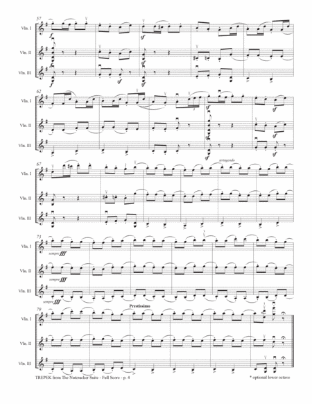 Russian Dance (Trepek) from the Nutcracker, 3 violins - Score Only image number null