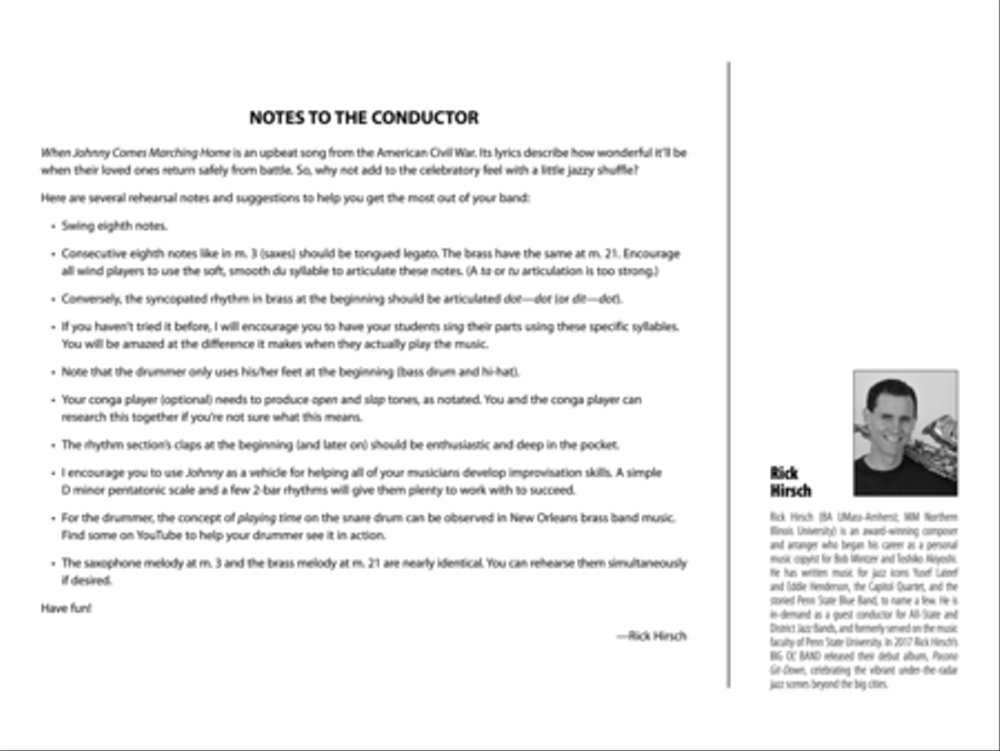 When Johnny Comes Struttin' Home: Score Jazz Ensemble scores gallery preview page 2
