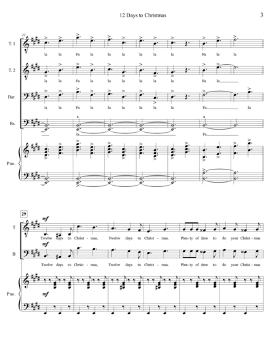 Twelve Days To Christmas Twelve Days To Christmas TTBB scores gallery preview page 3