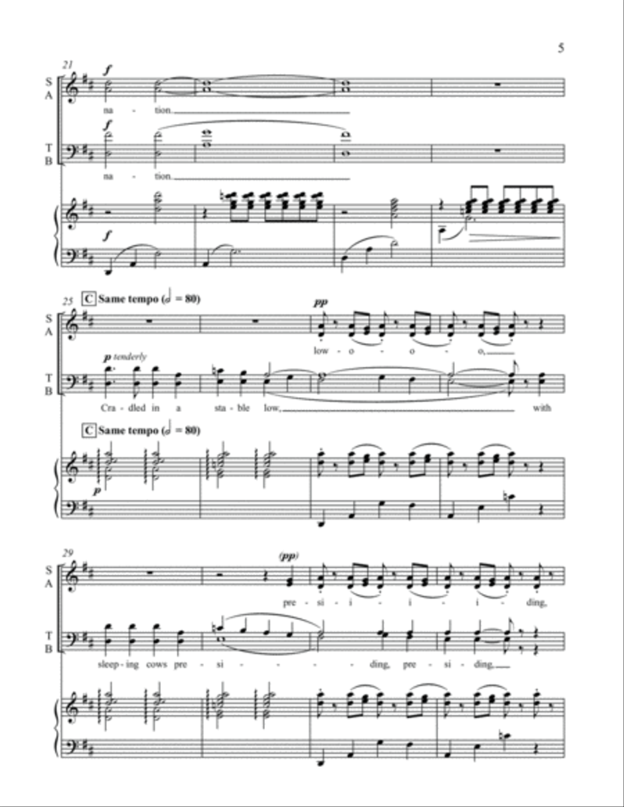 Alpha and Omega: 3. The Child is Born 4-Part scores gallery preview page 5