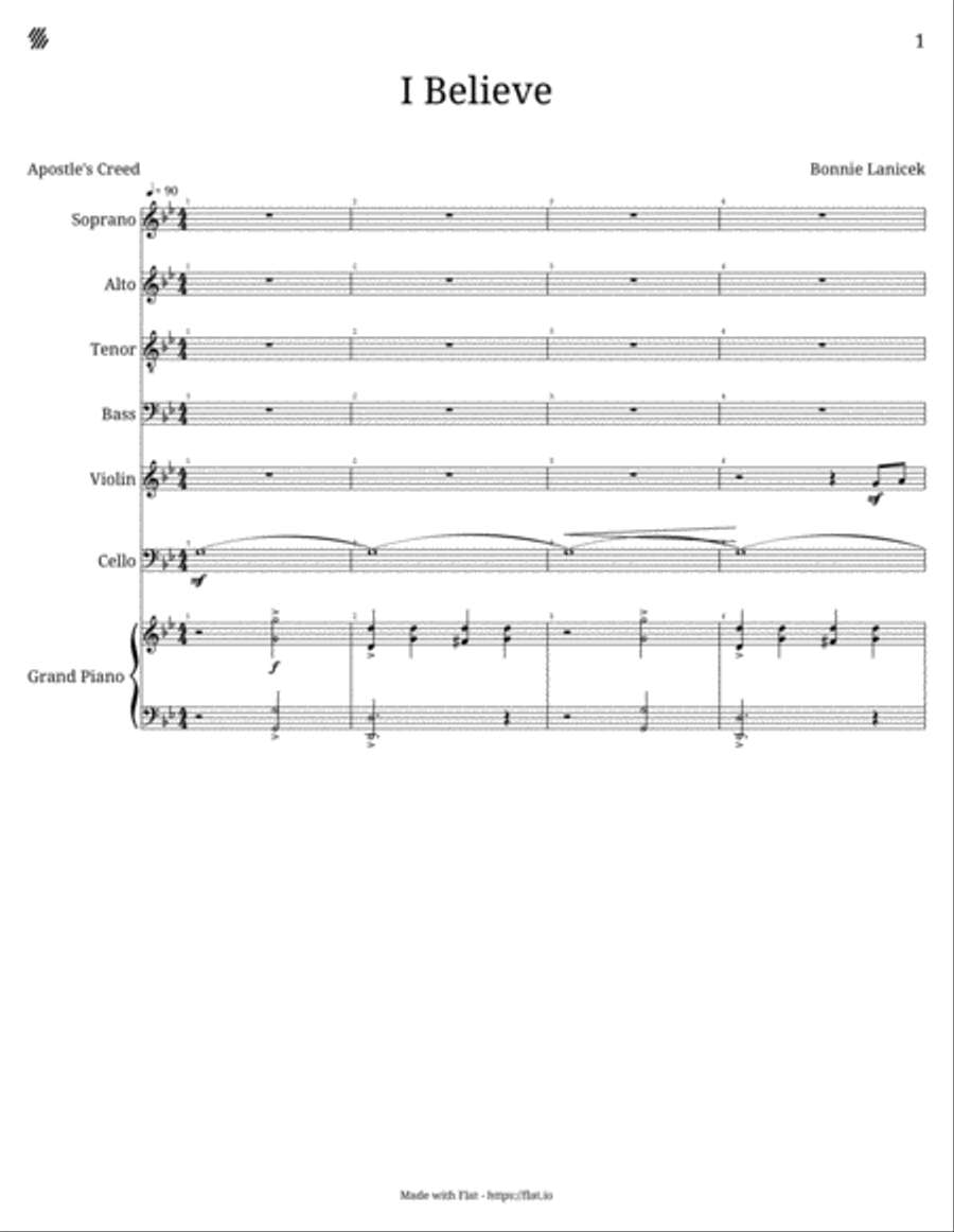 I Believe (SATB) I Believe (SATB) 4-Part scores gallery preview page 1