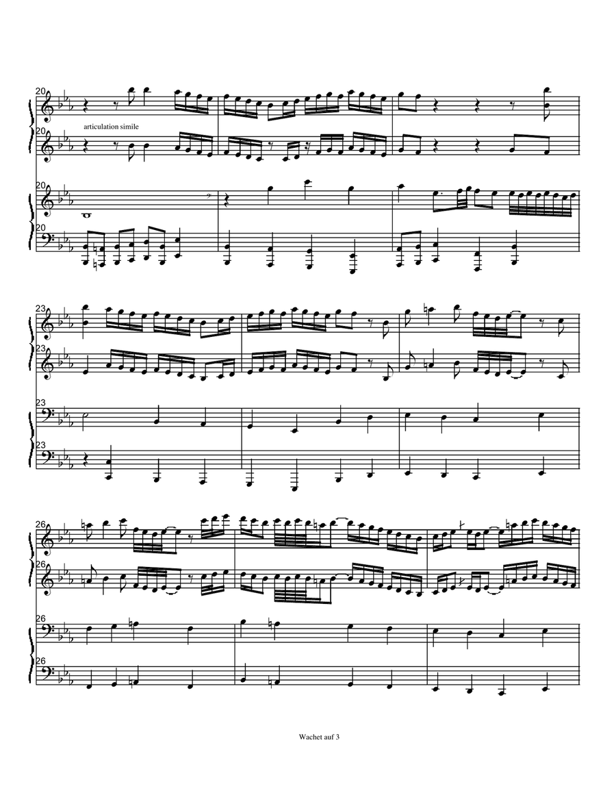 Bach's Wachet Auf (Sleeper's Awake) Piano Duet (1 Piano 4 Hands) 1 Piano, 4-Hands scores gallery preview page 3