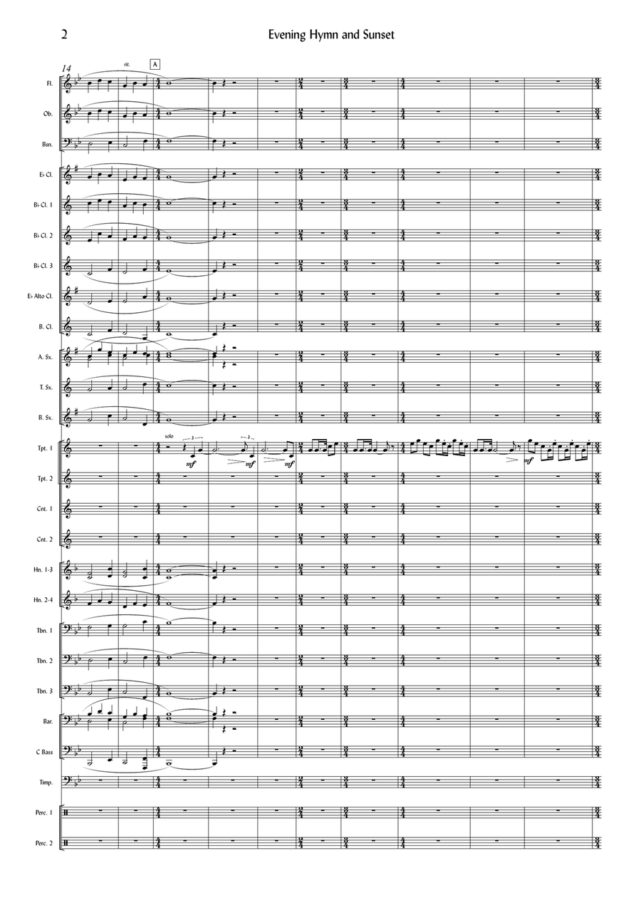 Evening Hymn & Sunset Concert Band scores gallery preview page 2