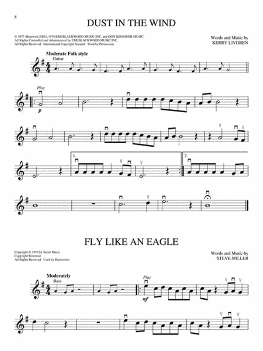 Classic Rock - 10 Monumental Hits Violin Solo scores gallery preview page 3
