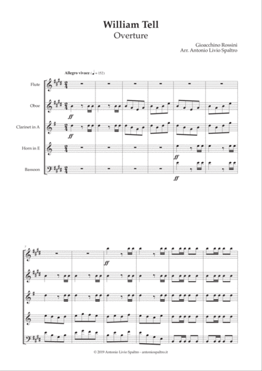 William Tell Overture for Wind Quintet (Advanced version)