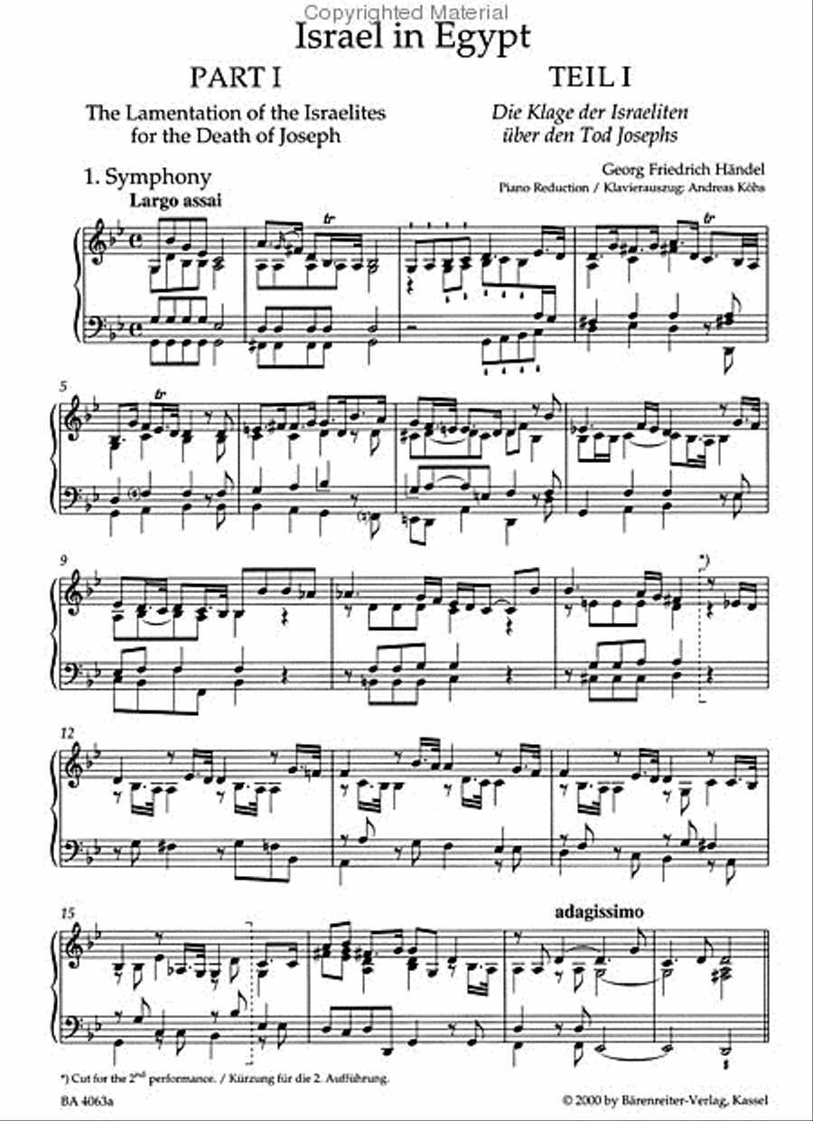 Israel in Egypt - Israel in agypten HWV 54 4-Part scores gallery preview page 4