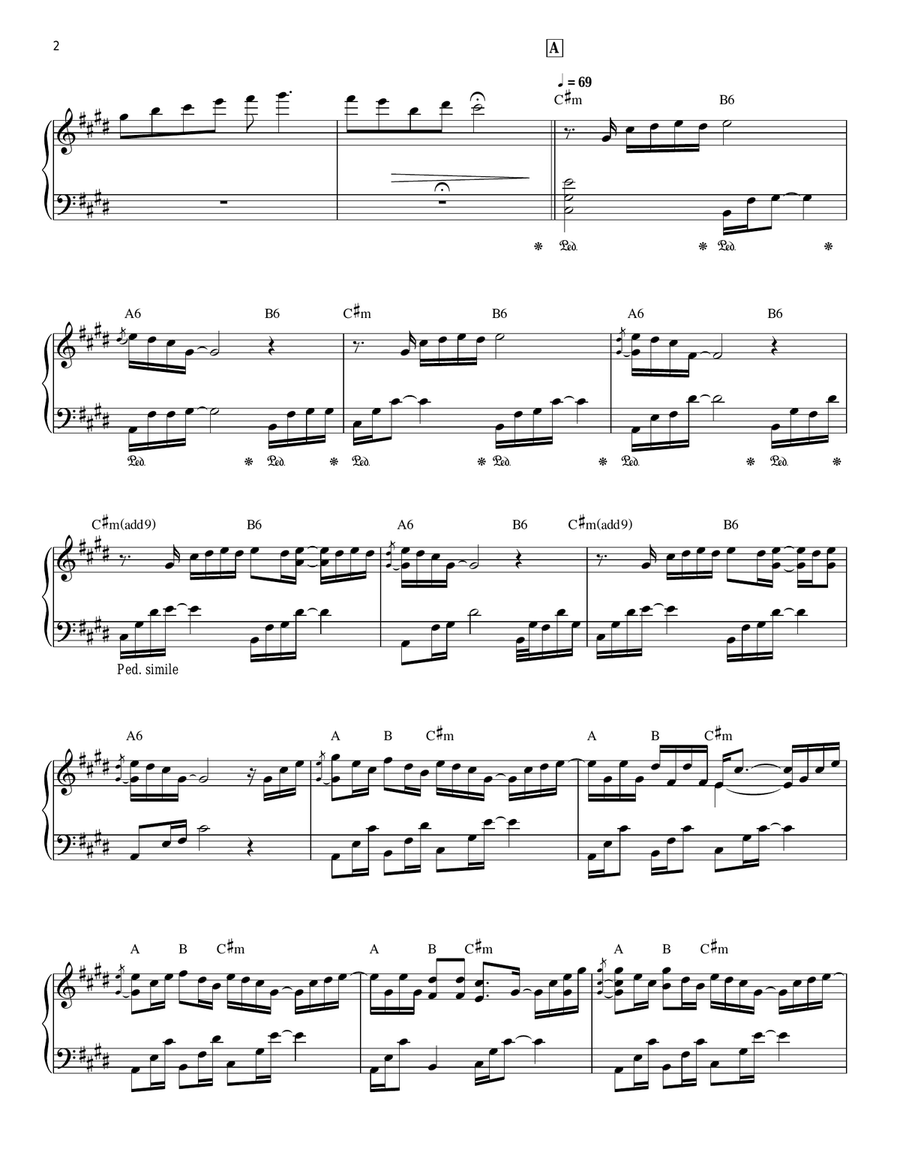 Longing Piano Solo scores gallery preview page 2