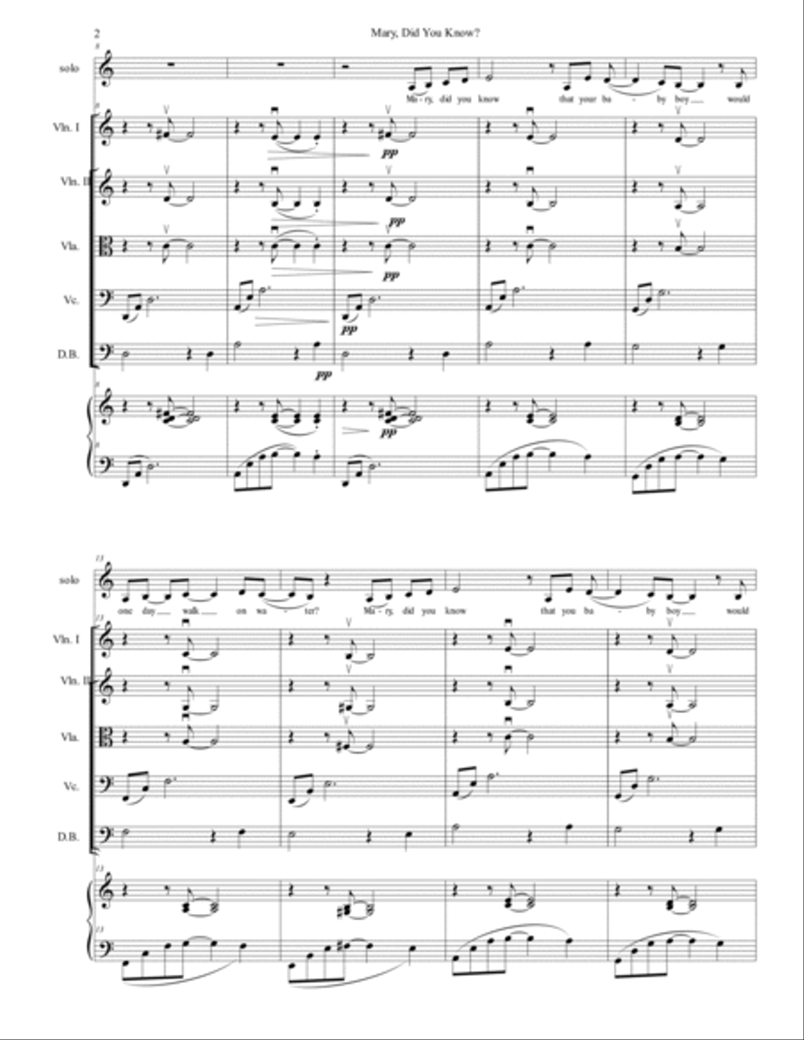 Mary, Did You Know? Mary, Did You Know? String Orchestra scores gallery preview page 2