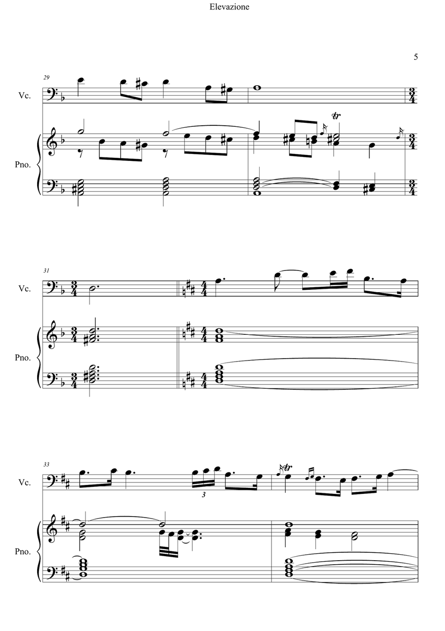 Elevazione- Adagio for Cello and Piano Elevazione- Adagio for Cello and Piano Piano scores gallery preview page 5