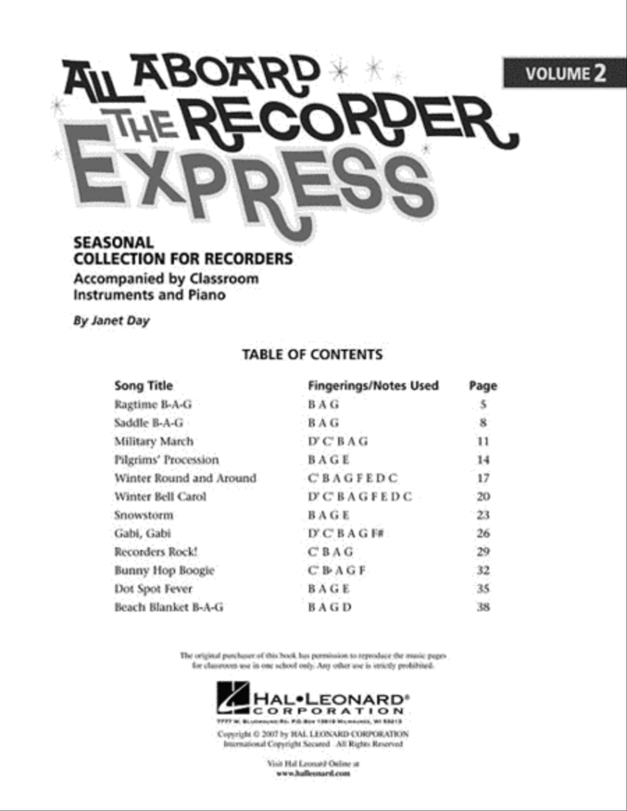 All Aboard the Recorder Express – Volume 2 Choir scores gallery preview page 2