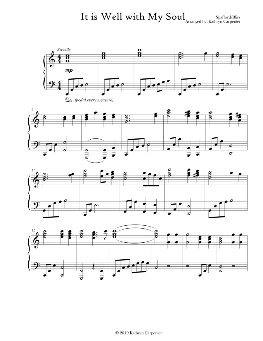 It is Well with My Soul (Intermediate Piano) Piano Solo scores gallery preview page 1