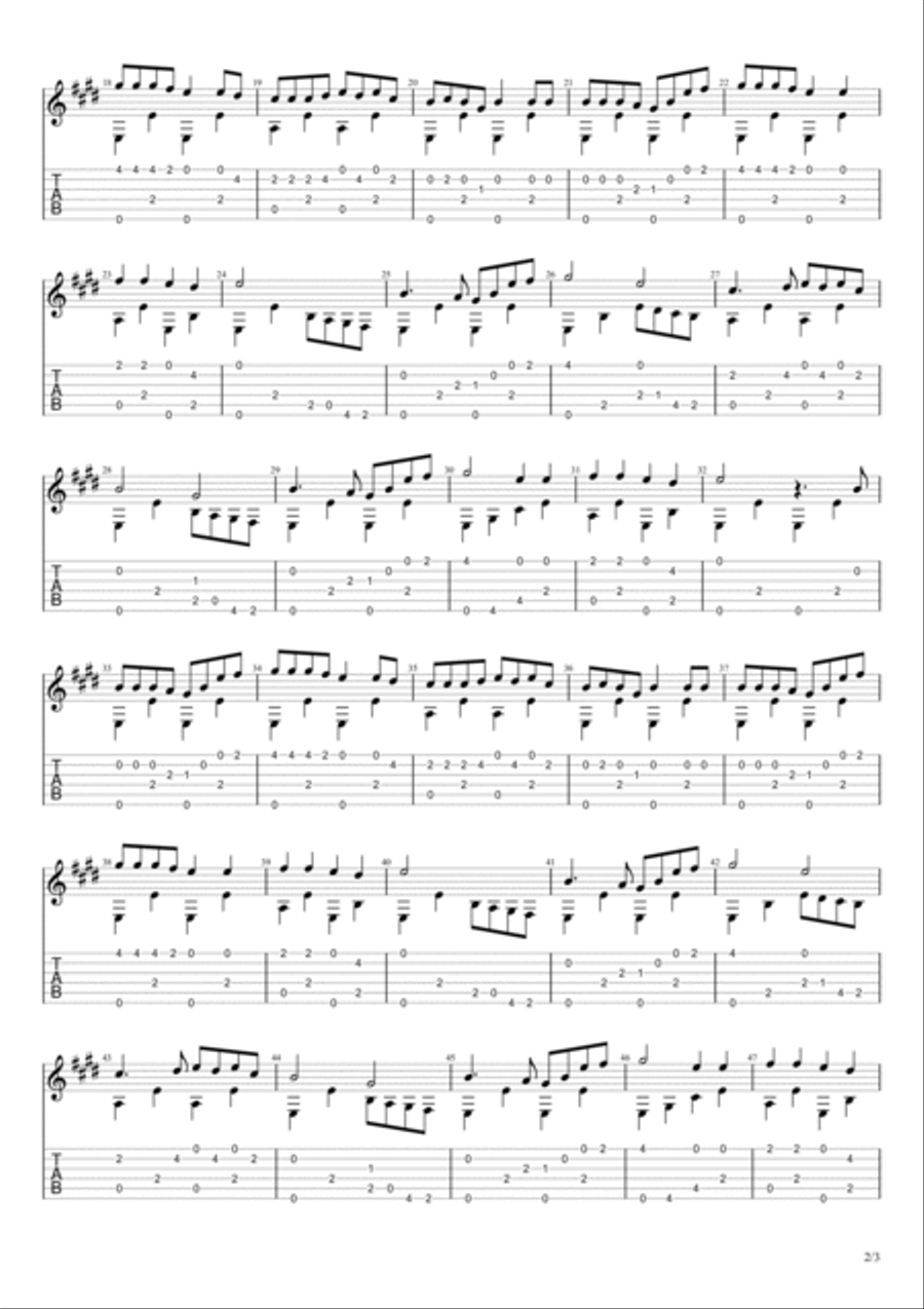 Battle Hymn of the Republic Guitar Tablature scores gallery preview page 2