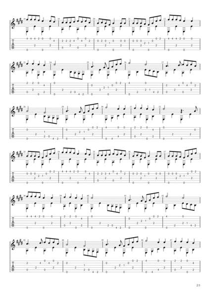 Battle Hymn of the Republic (Solo Fingerstyle Guitar Tab) Fingerpicking Guitar - Digital Sheet Music