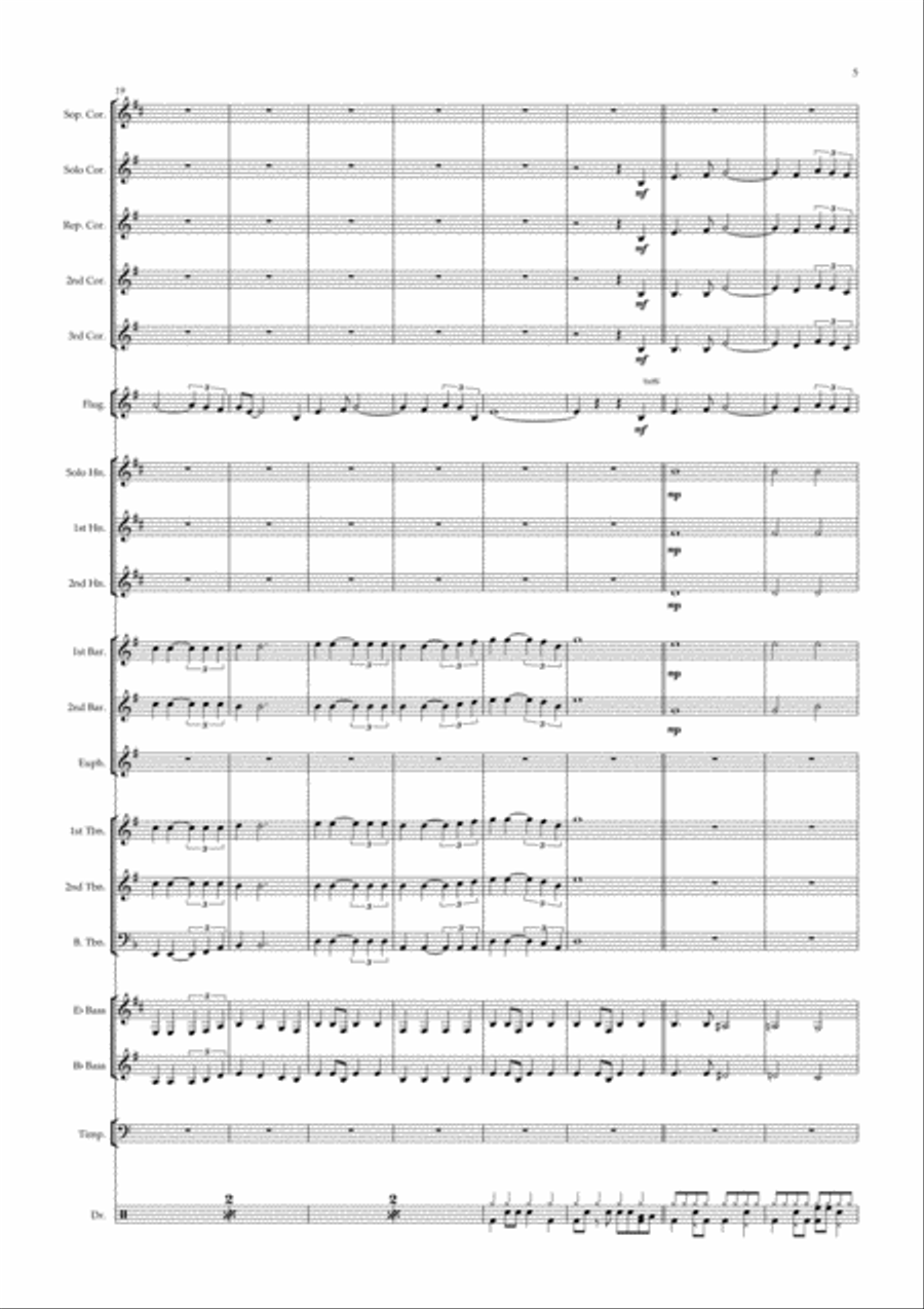 Round Edges - flugel horn solo Brass Ensemble scores gallery preview page 5