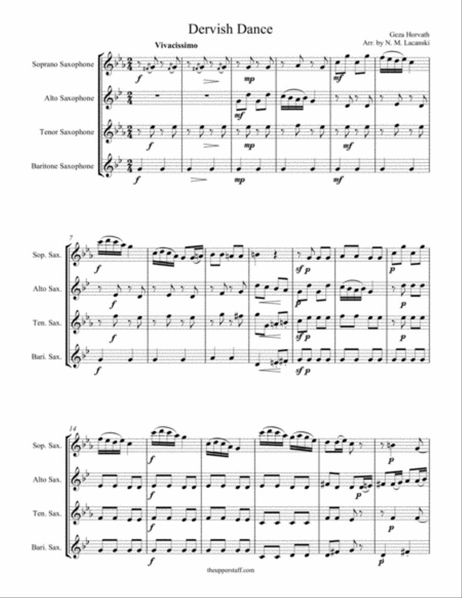 Dervish Dance Woodwind Quartet scores gallery preview page 1