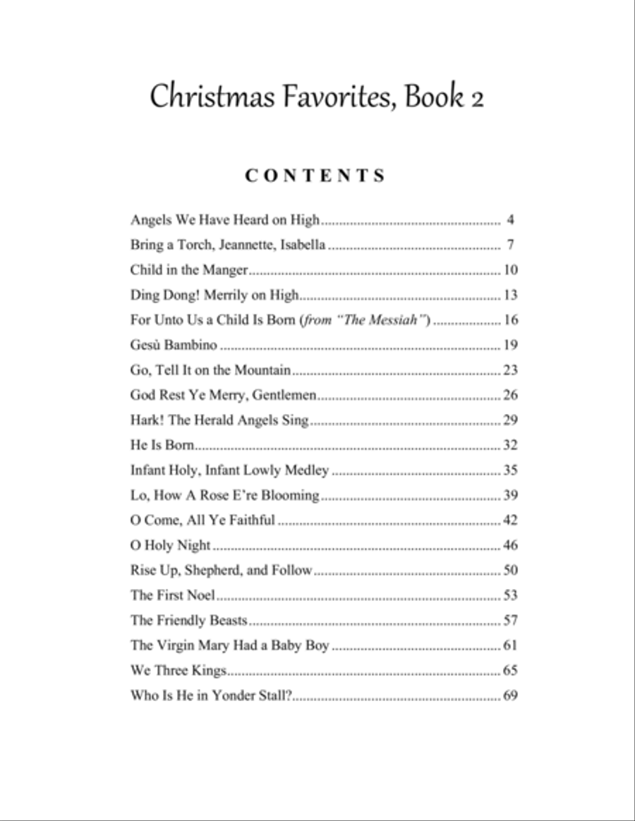 Christmas Favorites, Book 2 (A Collection of 20 Piano Solos) image number null