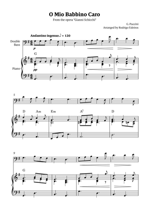 O Mio Babbino Caro - for double bass solo (with piano accompaniment and chords)
