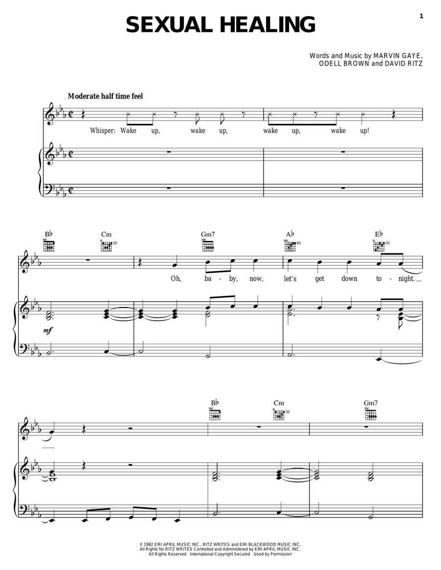Sexual Healing Guitar scores gallery preview page 1