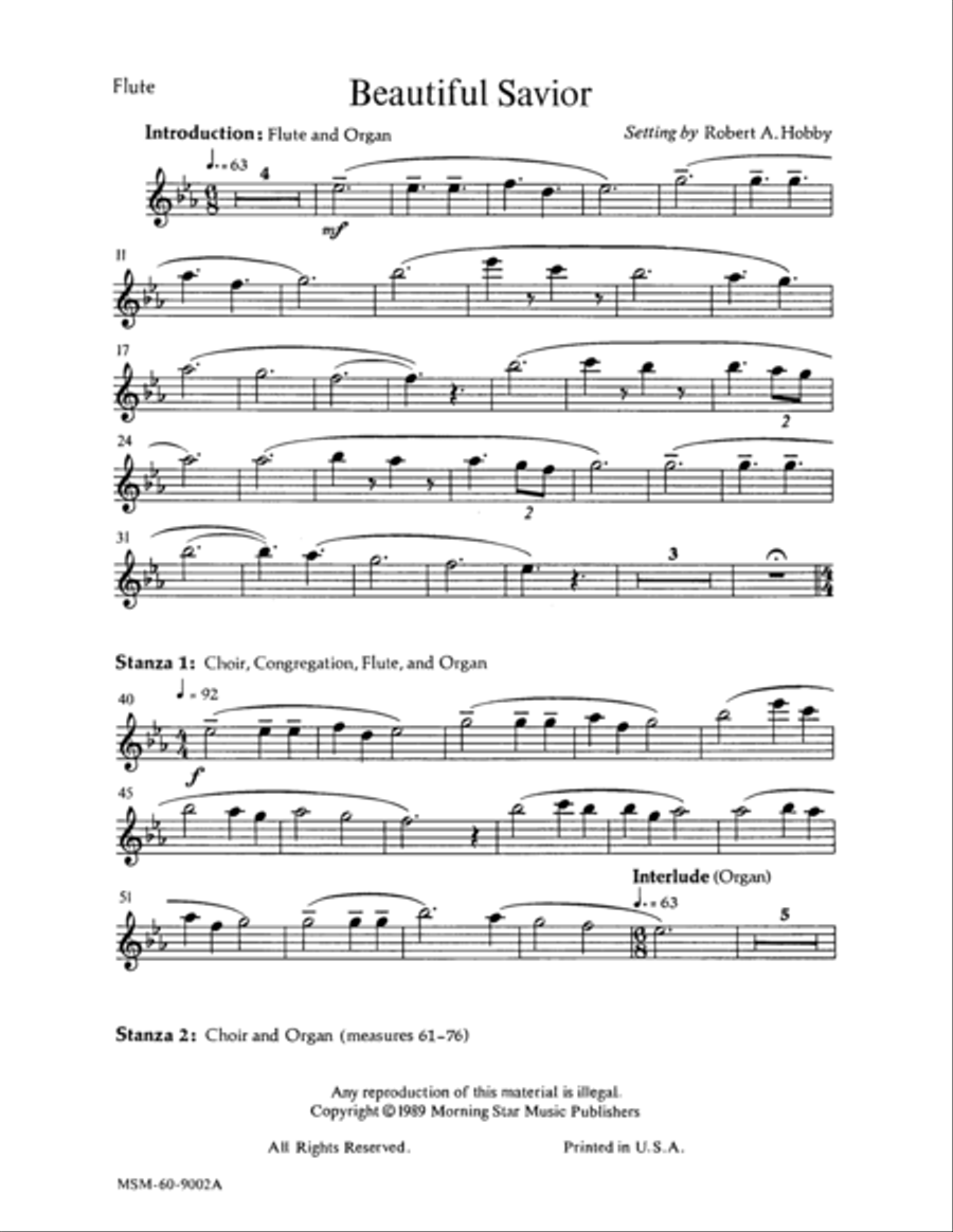 Book cover for Beautiful Savior (Downloadable Flute Part)