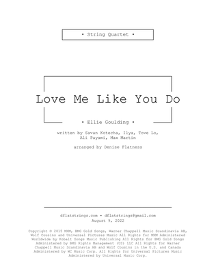 Book cover for Love Me Like You Do
