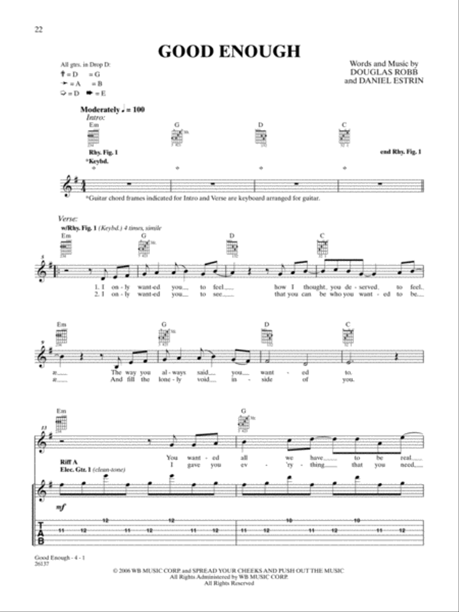 Good Enough Guitar Tablature scores gallery preview page 1