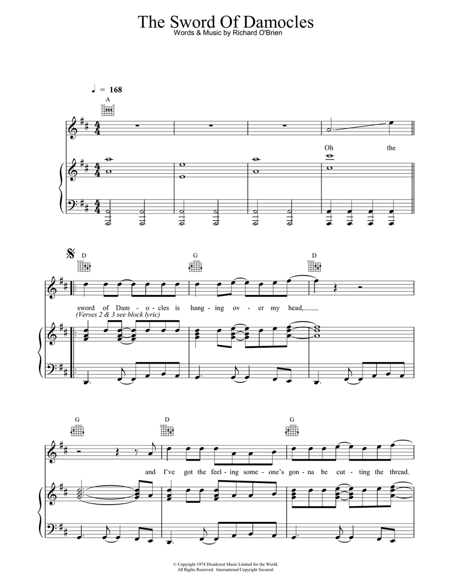 The Sword Of Damocles Guitar scores gallery preview page 1
