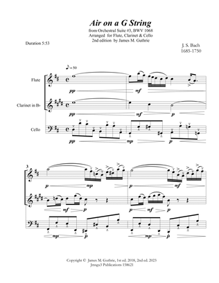 Bach: Air on a G String for Flute, Clarinet & Cello