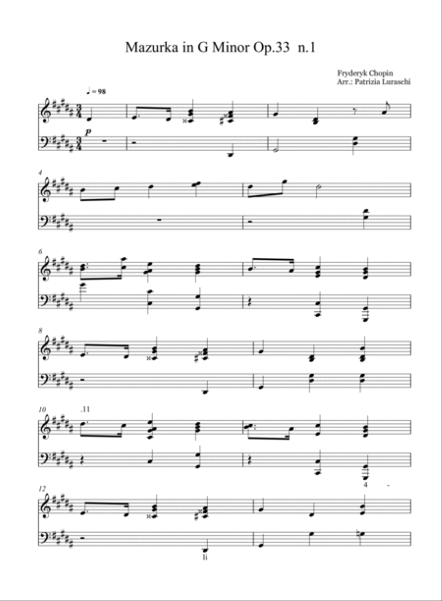 Mazurka in G Minor Op.33 n.1 Piano Method scores gallery preview page 2
