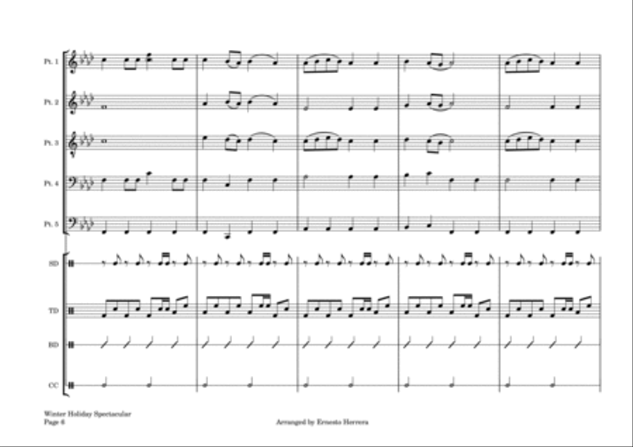Winter Holiday Spectacular for marching band Marching Band scores gallery preview page 6