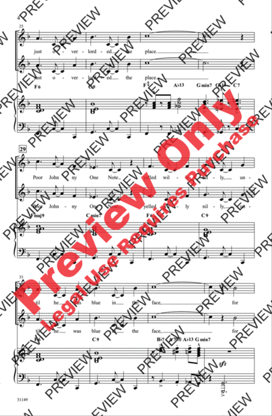 Johnny One Note 2-Part scores gallery preview page 4