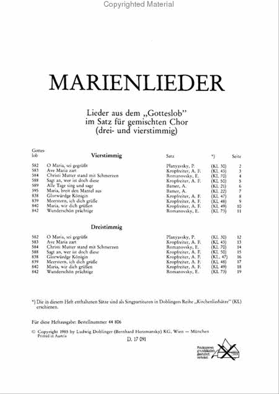 Marienlieder - Kirchenliedsatze 4-Part scores gallery preview page 2