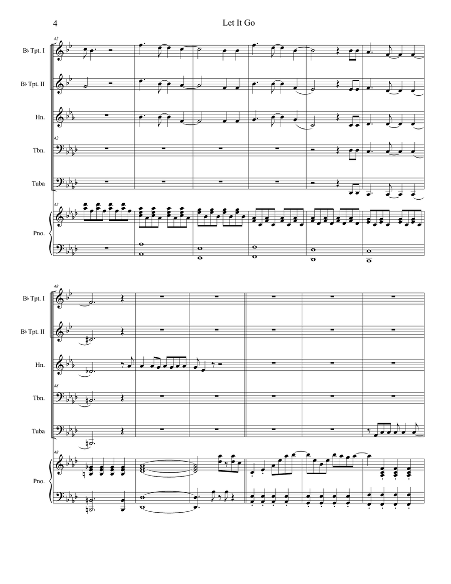 Let It Go (from Frozen) Brass Ensemble scores gallery preview page 4