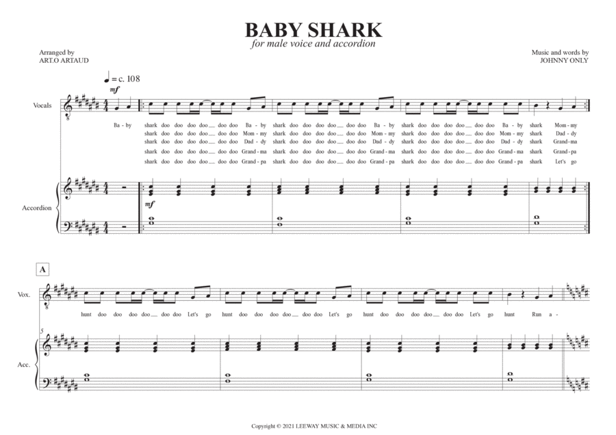 Baby Shark Chamber Music scores gallery preview page 1