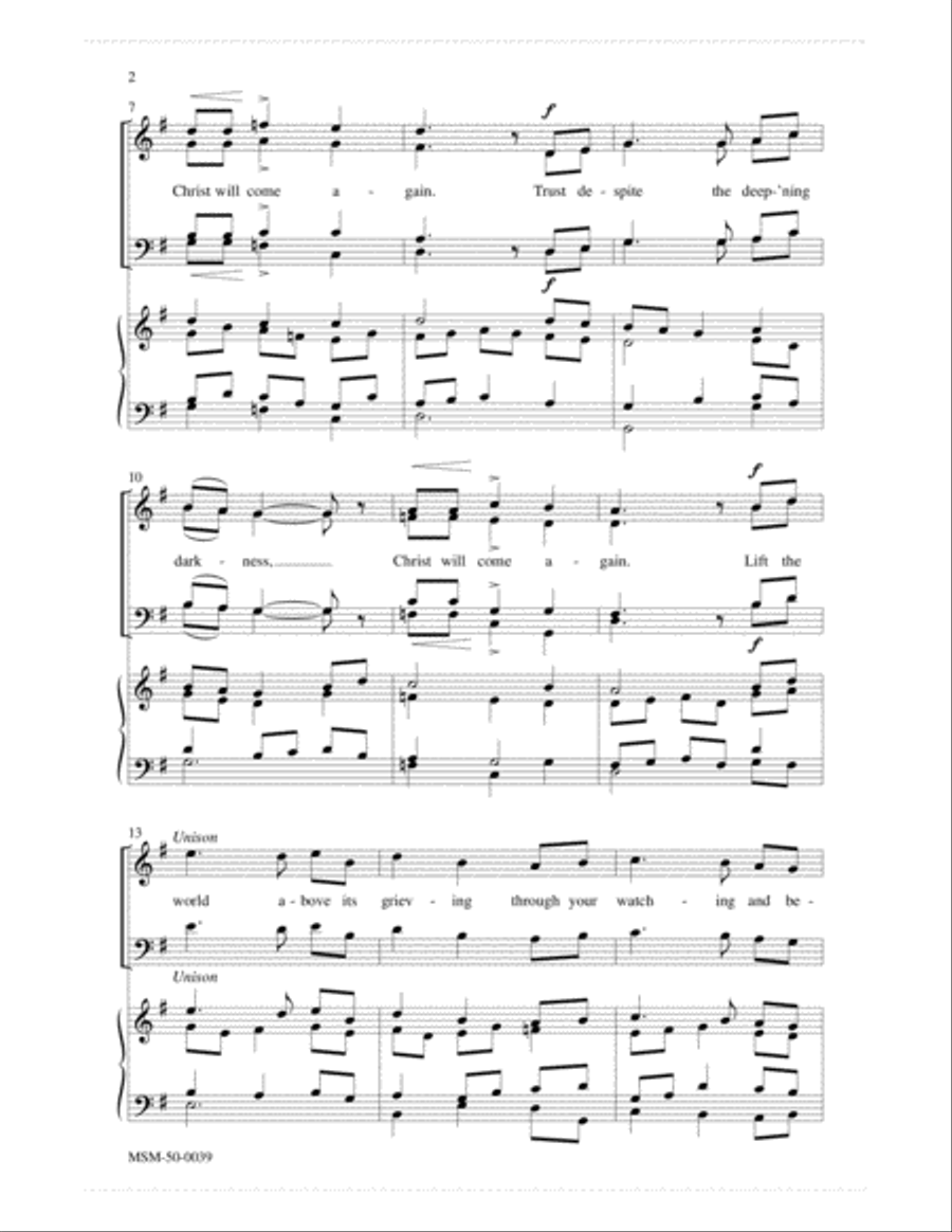 Advent Promise (Christ Will Come Again) 4-Part scores gallery preview page 2