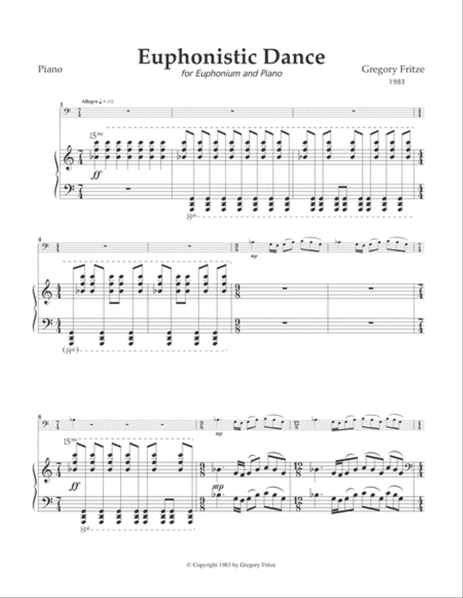 Euphonistic Dance - Piano and Euphonium Euphonium scores gallery preview page 5