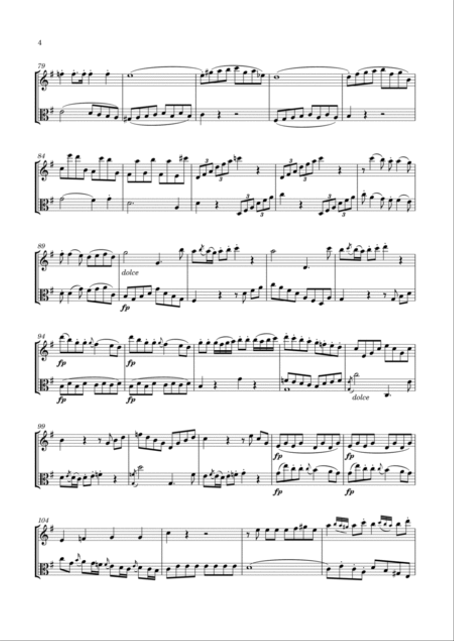 Hoffmeister - 3 Concertant Duets for Flute & Viola Hoffmeister - 3 Concertant Duets for Flute & Viola Flute scores gallery preview page 5
