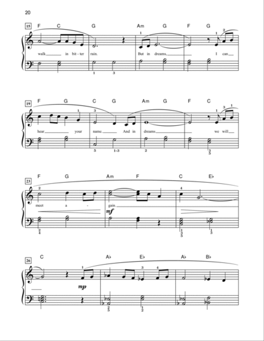 In Dreams (from The Lord Of The Rings: The Fellowship Of The Ring) (arr. Carol Matz) Easy Piano scores gallery preview page 2