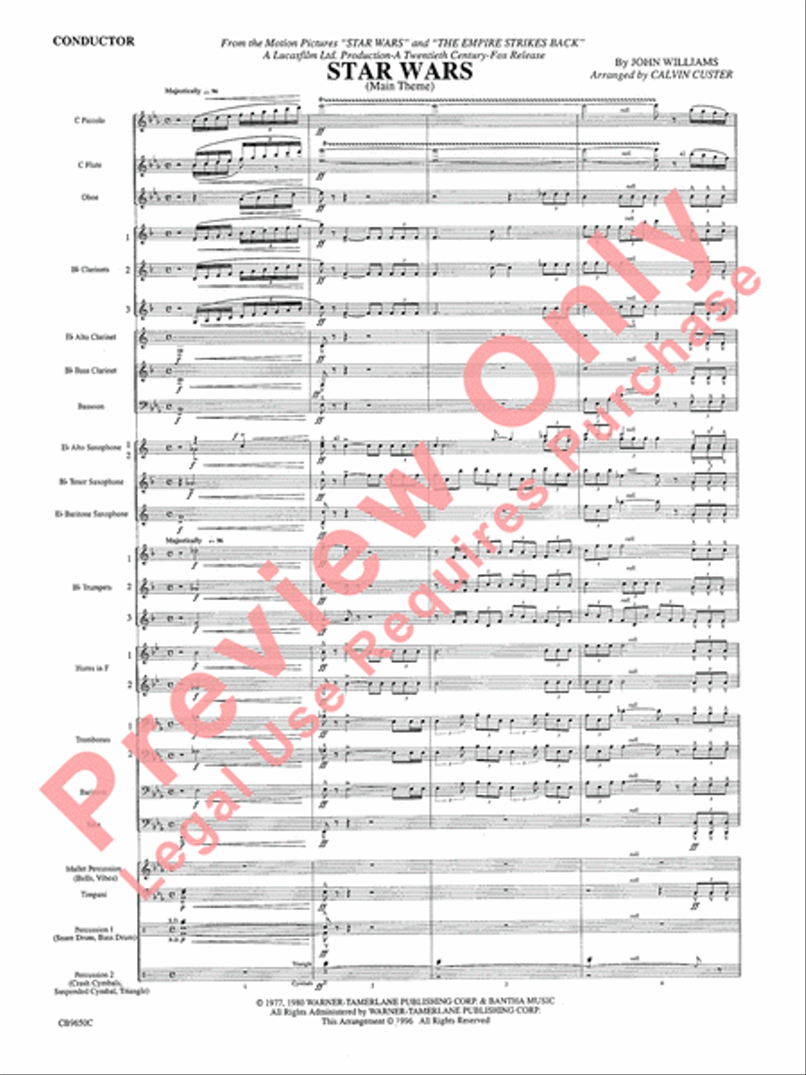 Star Wars Main Theme Concert Band scores gallery preview page 4